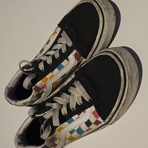 Vans Kids Checkerboard Rainbow Sneaker Sz 1.5